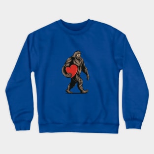 bigfoot  heart valentines day Crewneck Sweatshirt